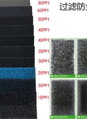 过滤棉黑色聚氨酯工业过滤海绵鱼缸净化油烟防尘棉环保材料薄片块