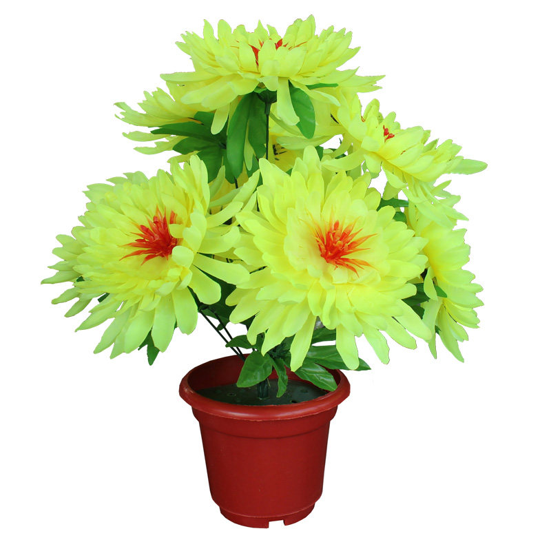 便宜菊花束绢花9头菊花扫墓花清明节花祭祀公墓假花灵堂插花包邮