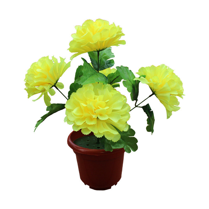 绢花清明节花5头菊花束扫墓花假花装饰花便宜仿真菊花祭祀花包邮
