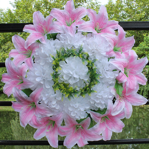 仿真菊花圈清明节花上坟用花扫墓