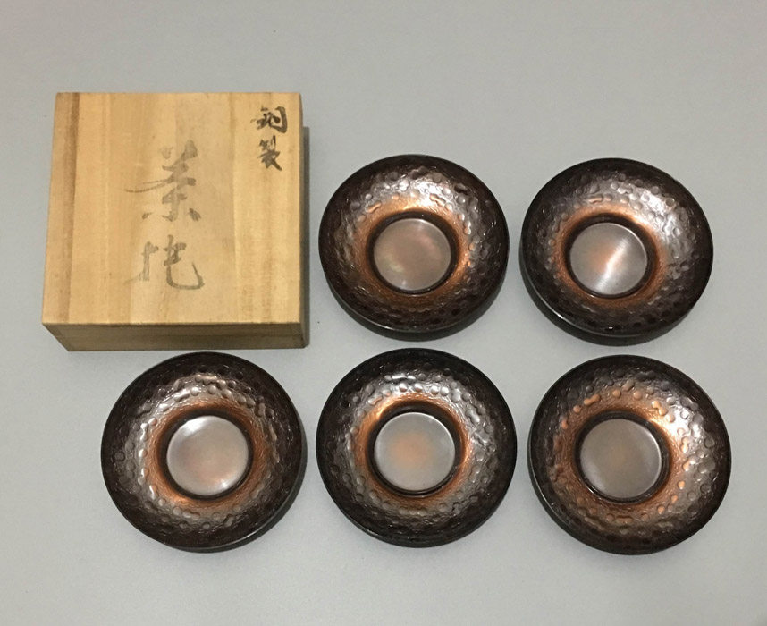 日本煎茶道 星凤堂铜茶托5客