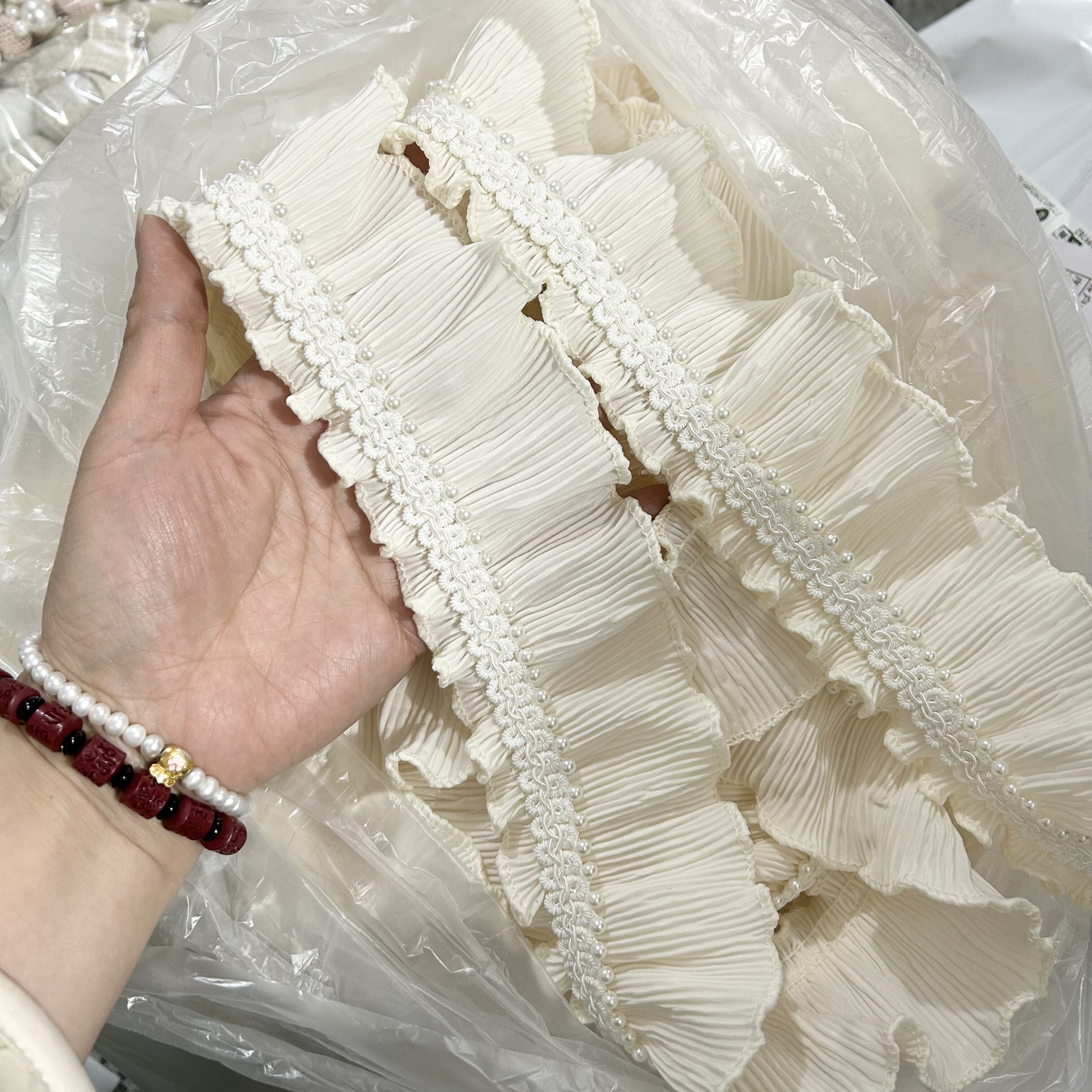 金源花边新款百搭法式轻奢风窗帘立边装饰辅料拼接花边奶油风花边