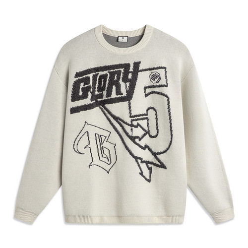 李宁男秋冬毛衣反伍宽松舒适时尚潮流休闲百搭套头编织衫AMBT259