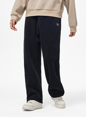 李宁卫裤女士冬季运动时尚系列舒适简约宽松休闲运动长裤AKLT828