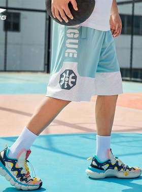 李宁夏季反伍BADFIVE篮球服3+1宽松运动五分CBA比赛男短裤AAPR207