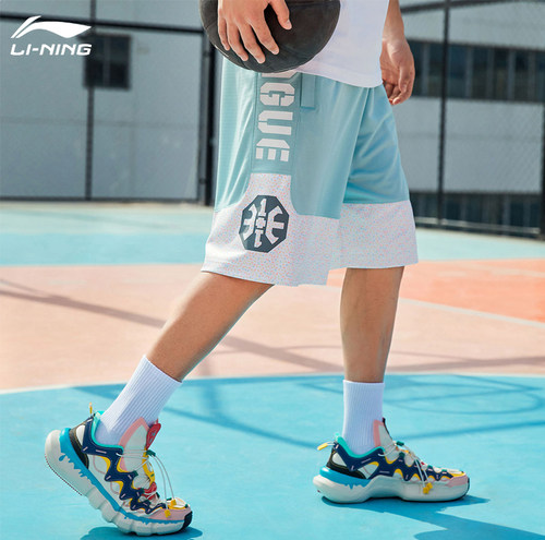 李宁夏季反伍BADFIVE篮球服3+1宽松运动五分CBA比赛男短裤AAPR207