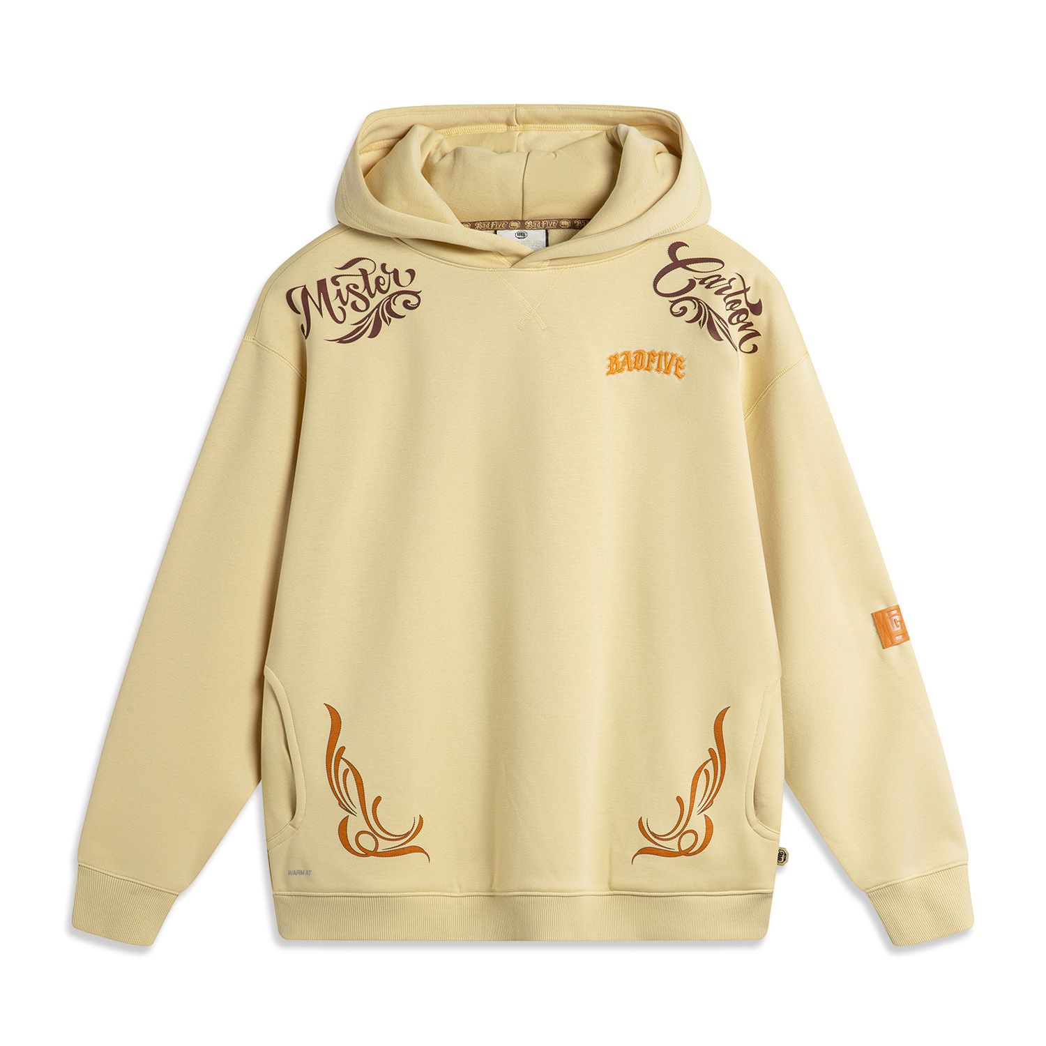 李宁卫衣男士冬季新款时尚舒适加绒宽松休闲套头连帽卫衣AWDTF31