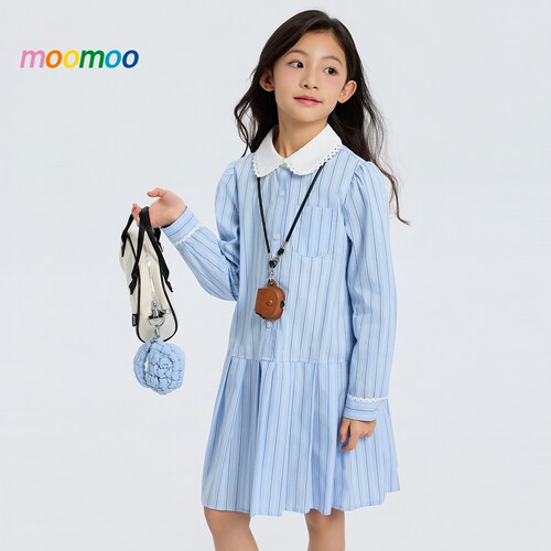 moomoo童装甜美潮流学院连衣裙