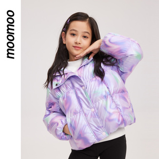 美特斯邦威童装女童保暖羽绒服冬季新款舒适甜美可爱连帽面包服女