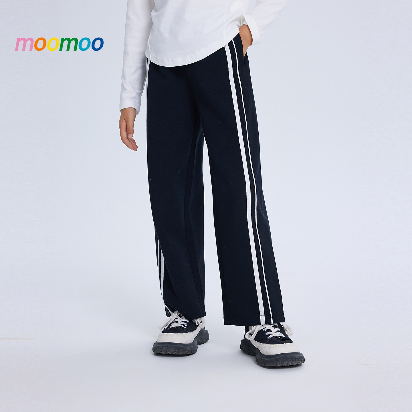 美特斯邦威童装moomoo女童运动阔腿裤春新款时尚潮流可爱舒适下