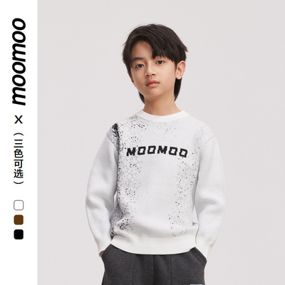 moomoo童装男童冬季舒适圆领毛衣
