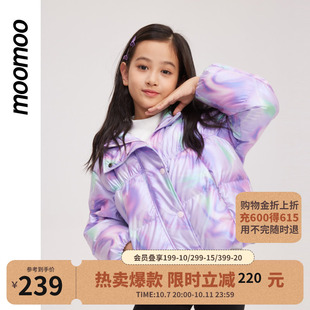 美特斯邦威童装女童保暖羽绒服冬季新款舒适甜美可爱连帽面包服女