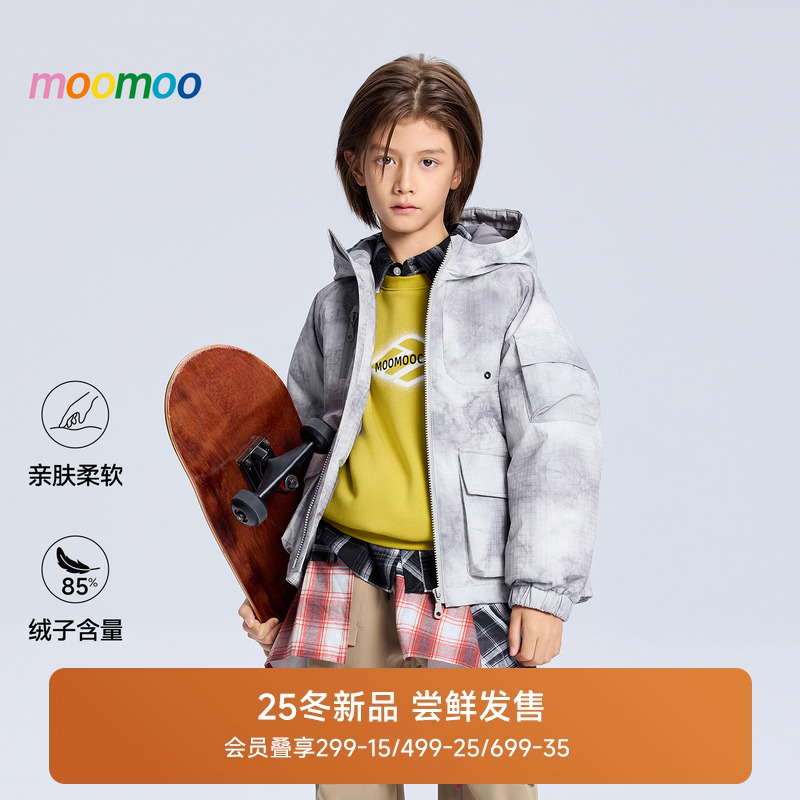 童装moomoo潮流休闲工装羽绒服