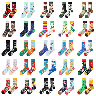 自然宣言AB不对称袜子女款鸳鸯袜高级感好看的袜子ins风卡通潮袜