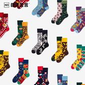 时尚 自然宣言AB不对称袜子男女款 2026ins潮袜外穿个性 百搭情侣袜