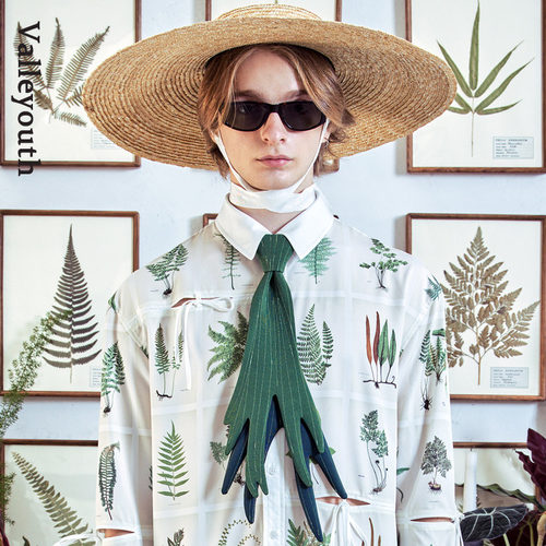刺绣植物不规则领带小众山谷少年