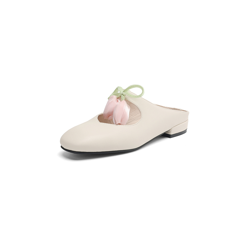 2025时尚女一脚蹬包头凉鞋超细纤维大小码女鞋懒人鞋子A56-11