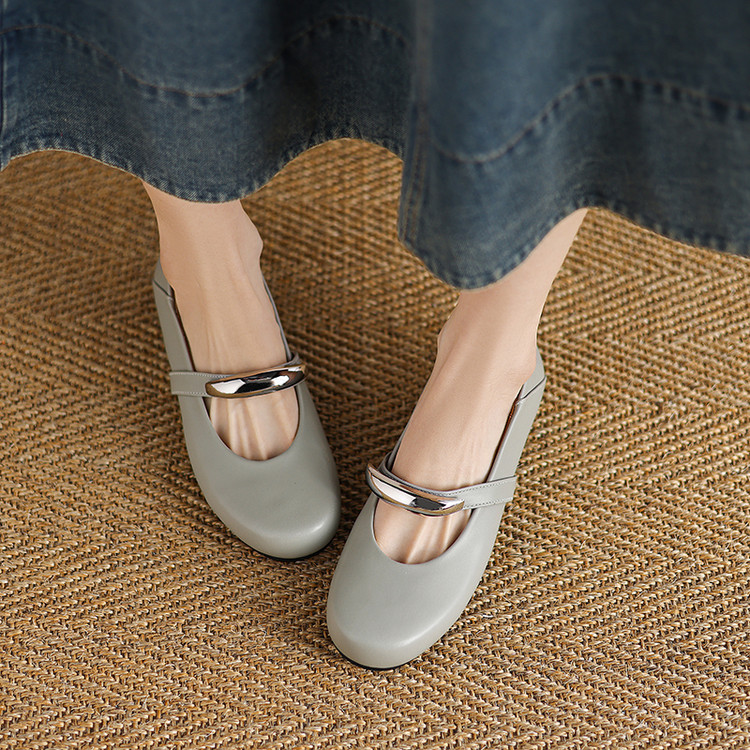 2025时尚圆头坡跟超细纤维多种材质拼接浅口单鞋女鞋大码鞋外贸鞋