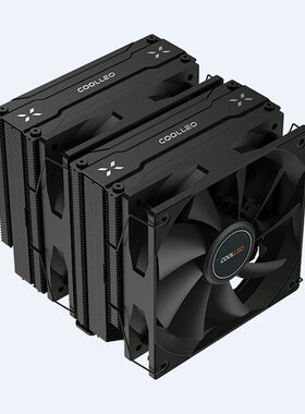 酷里奥B60T BK黑化版CPU散热器6热管双风扇镜面铜底多平台1700AM5