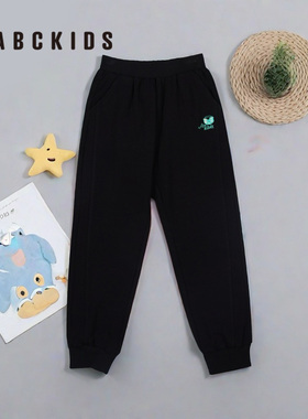 abckids童装2024春季新品女童商场同款绣花针织长裤潮F411313203