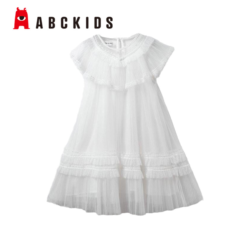 abckids童装女童连衣裙2023新款洋气女孩纱裙公主裙子F121316417