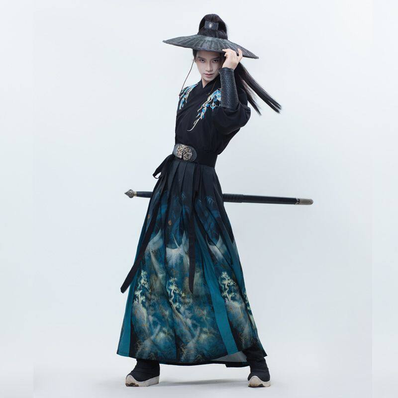 汉服男款侠客古装新款国风长裙汉服女毕业学生班服情侣魏晋风套装