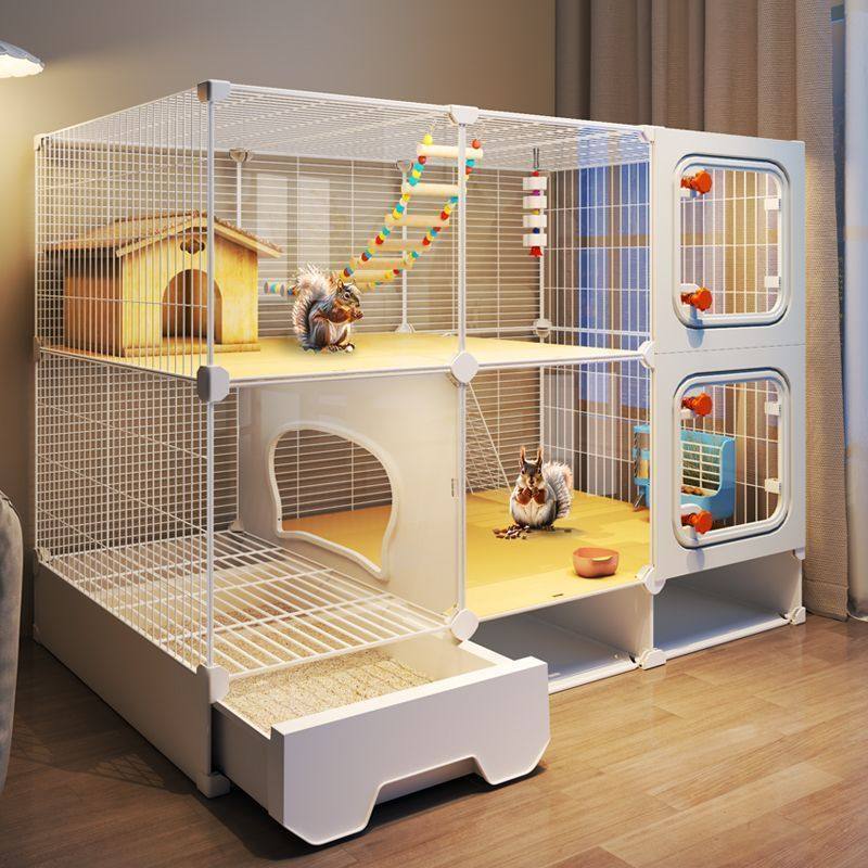 松鼠龙猫超大号厕所分区加密笼子魔王蜜袋鼯豚鼠专用多层豪华别墅