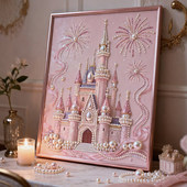 挂画 饰装 珍珠画diy材料手工2026新款 烟花城堡财神爷招财猫客厅装