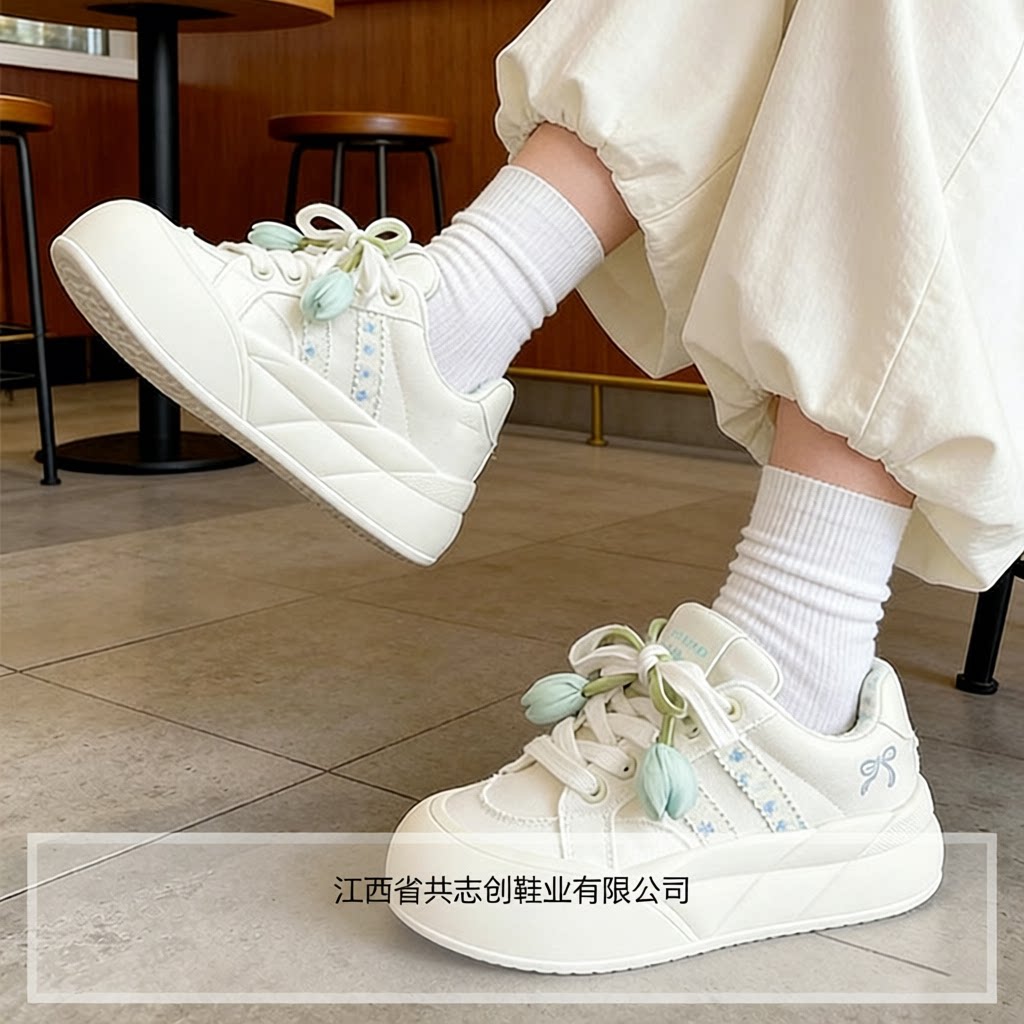 厚底小白鞋一脚蹬面包鞋布鞋女鞋图片