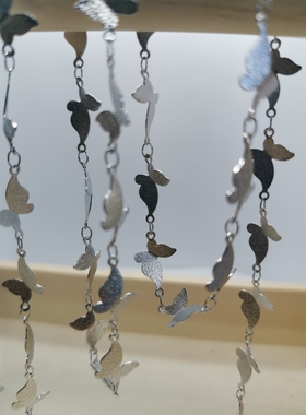 DIY手工链条 银蝶飞舞蝴蝶链子纯铜磨砂质感蝴蝶散链项链头饰配件