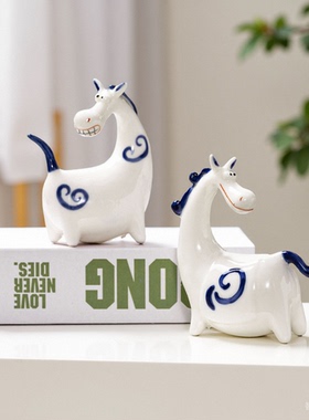 彩绘马驹个性创意陶瓷装饰