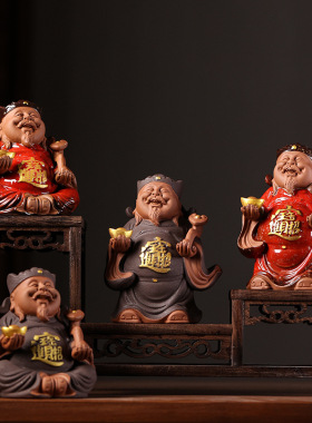 小号财神爷招陶瓷佛像文摆