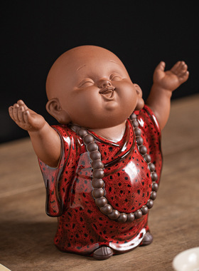 大号中式陶瓷小和尚禅意佛