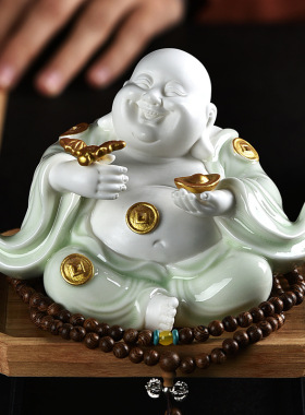 笑佛弥勒招财车内饰品汽摆