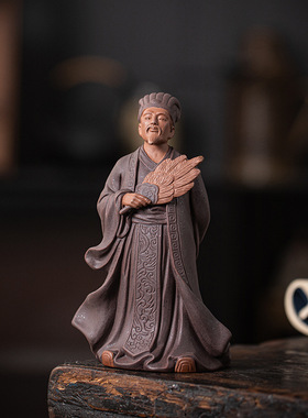 紫砂诸葛亮摆件创意三国人