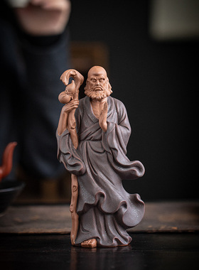 中式紫砂手工艺品禅意达摩