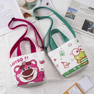 帆布卡通儿童包包女童可爱网红斜挎包手提包时尚小女孩小朋友的包