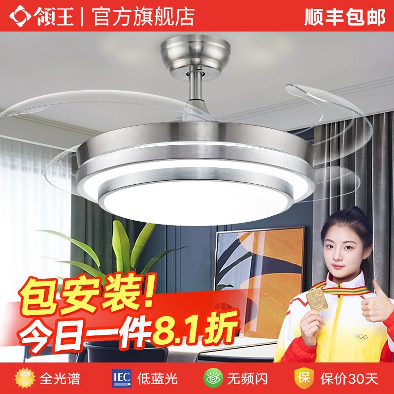 领王隐形风扇灯吊扇灯客厅餐厅卧