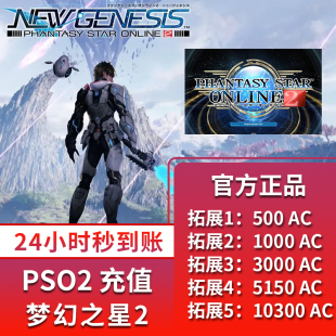 充值卡 充500 1000 卡密 日服PSO2梦幻之星2 5000点 ngs