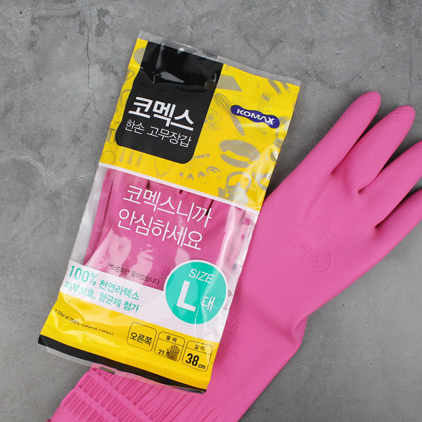 韩国进口KOMAX家居手套家务手套橡胶手套厨房防水胶皮手套 单只装