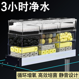 鱼缸水循环净水过滤器上过滤滴流盒草缸过滤系统免换水透明过滤盒