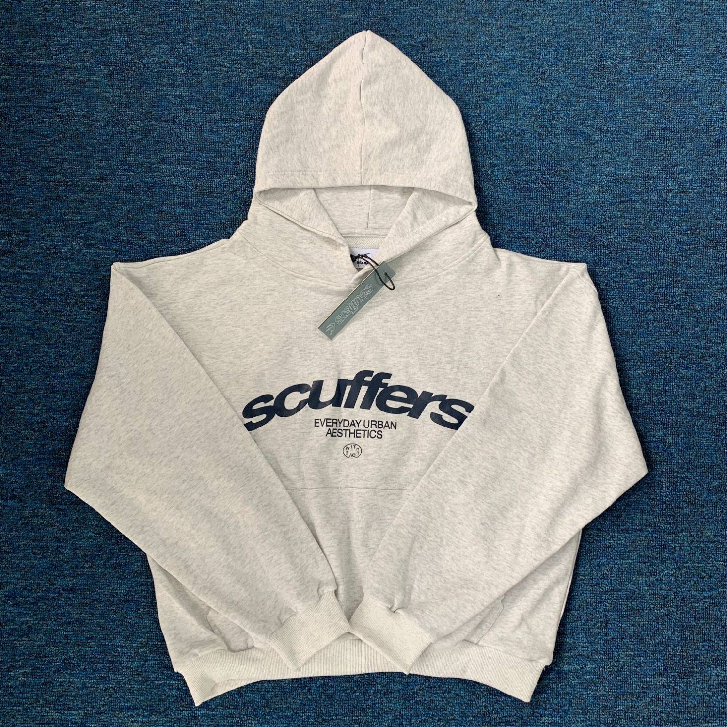 SCUFFERS美式潮牌复古连帽卫衣男士秋冬字母休闲宽松套头运动帽衫