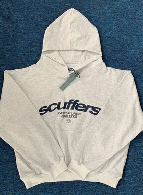 SCUFFERS美式潮牌复古连帽卫衣男士秋冬字母休闲宽松套头运动帽衫