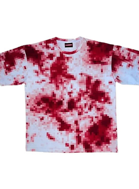 2024新款复古扎染短袖t恤男女款短袖宽松高街痞帅t恤衣服新货