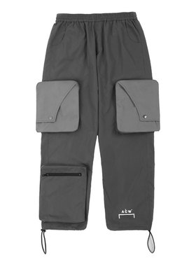 UNZEOT裤子 ACW束脚抽绳多口袋拉链机能裤束口工装长裤ins超火