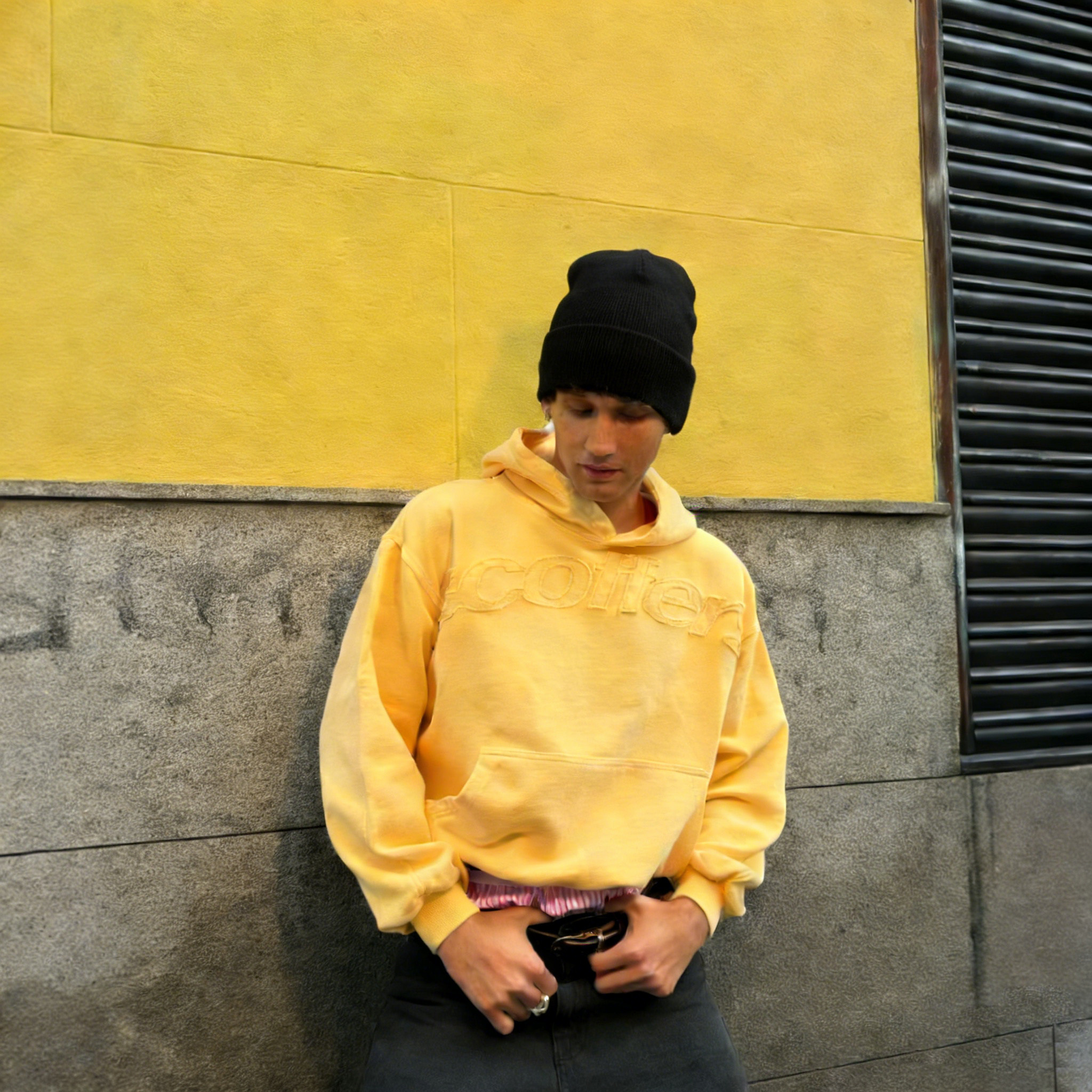 欧美跨境scoffers休闲连帽卫衣街头纯色宽松字母套头连帽衫男女