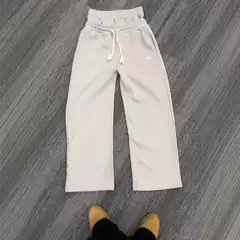 Cross-Border European and American Style Double Waistband Embroidered Sweatpants Unisex Trendy High Street Long Pants Faux Two-Piece Loose Wide-Leg Pants