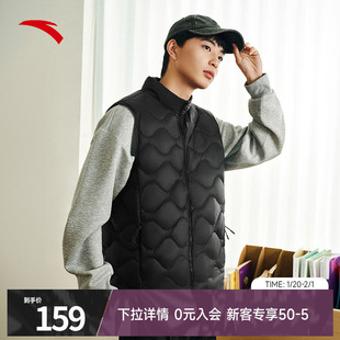 安踏羽绒马甲情侣冬季新款男女同款保暖羽绒百搭休闲跑步运动外套
