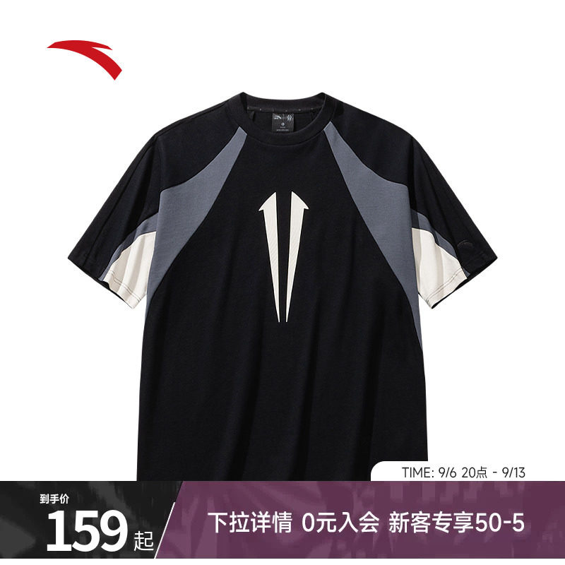 安踏欧文Hela纯棉t恤短袖男美式潮牌情侣休闲正品运动上衣女款