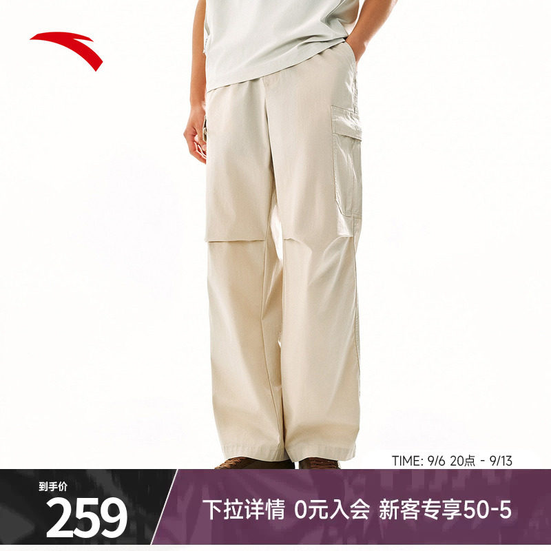 安踏男宽松工装直筒裤图片